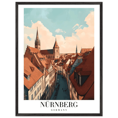 Nürnberg Germany Framed Poster – Vintage Travel Wall Art with Wooden Frame - Vibrantwalls