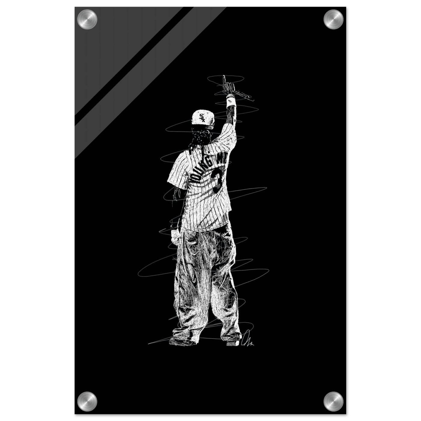 Iconic McGregor Black & White Sketch Acrylic Print – Modern Sports Art in Multiple Sizes - Vibrantwalls
