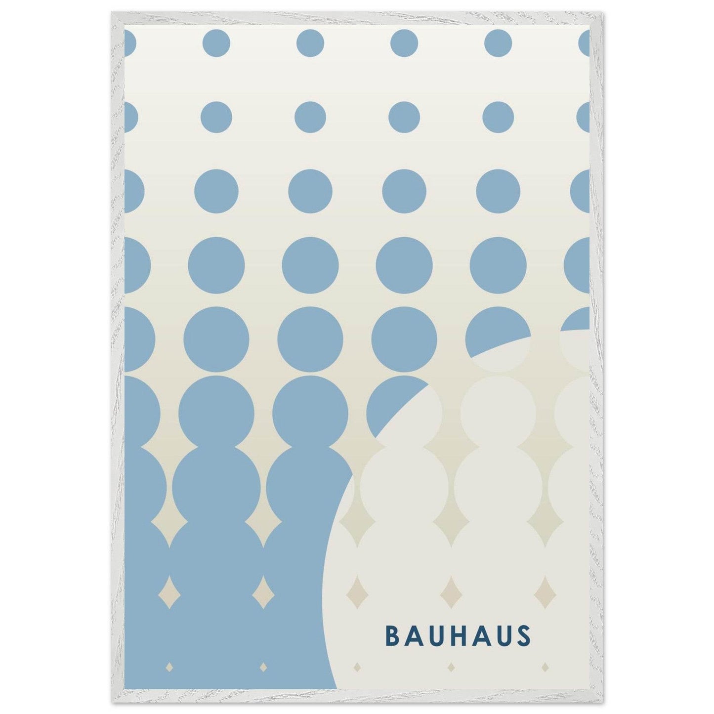 Bauhaus Geometric Abstract Blue Tunnel Movement Design Wall Art - Vibrantwalls