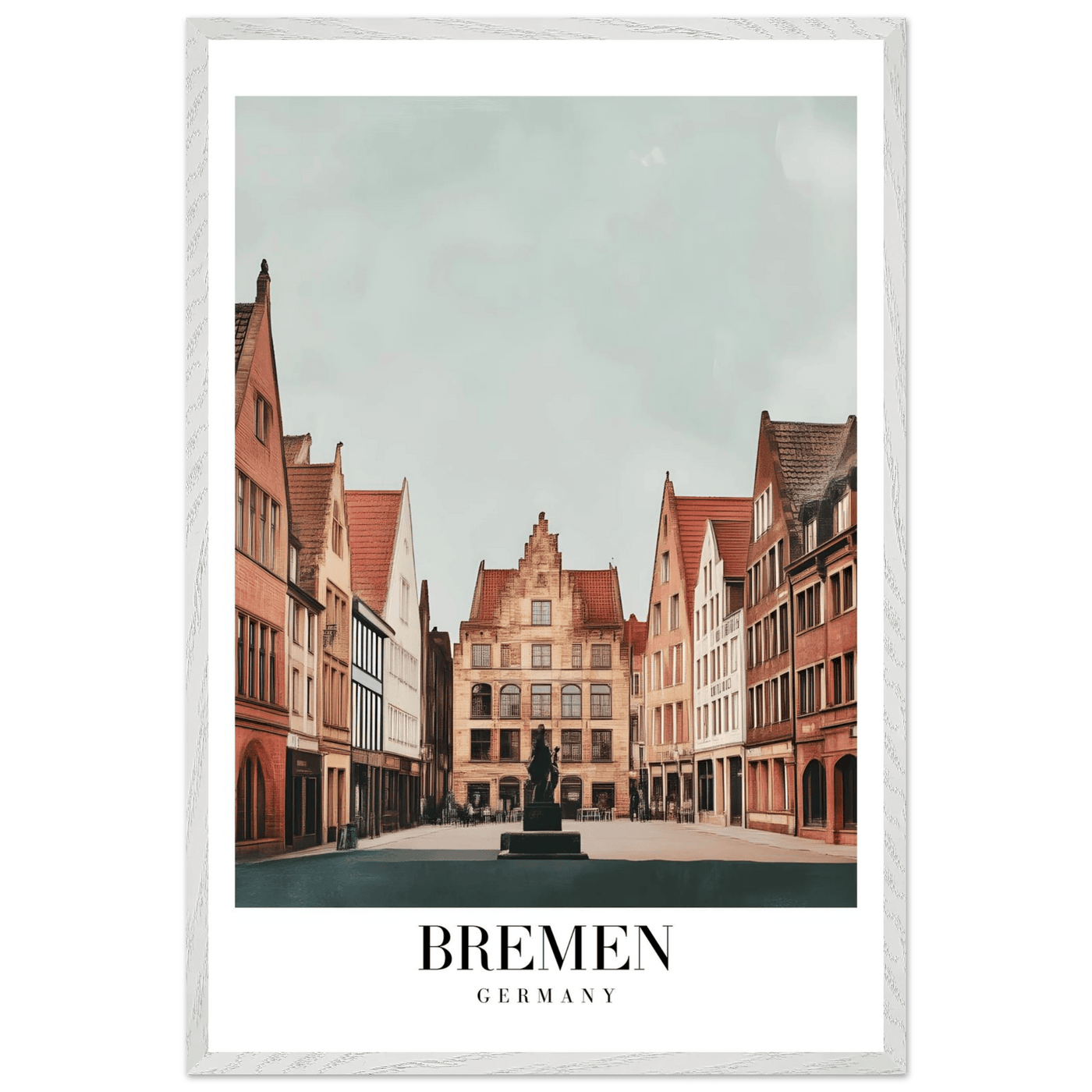Bremen Germany Framed Poster – Vintage Cityscape Wall Art with Customizable Wooden Frame - Vibrantwalls