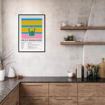 Old Fashioned Cocktail Recipe Art Print - Vibrantwalls