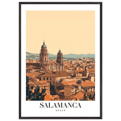 Salamanca Spain Framed Poster – Warm Hues Vintage Travel Wall Art with Wooden Frame - Vibrantwalls