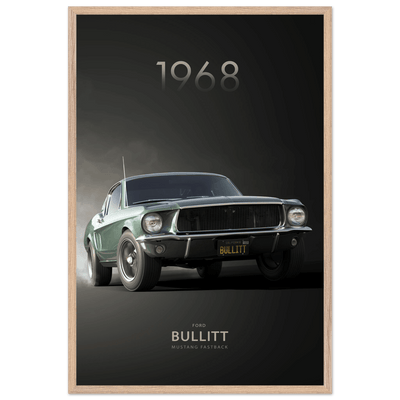 1968 Bullitt Mustang GT - 50th Anniversary Framed Poster | Iconic Green, Ready-to-Hang, Premium Quality - Vibrantwalls