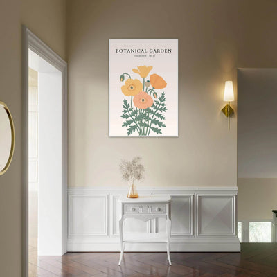 Botanical Garden Poppy Framed Poster – Warm Hues & Nature Art Print | Ready-to-Hang Floral Decor - Vibrantwalls