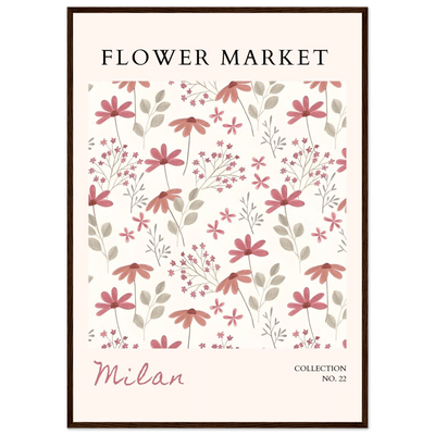 Milan Flower Market Framed Poster – Blush & Sage Floral Art Print | Ready-to-Hang Wall Decor - Vibrantwalls