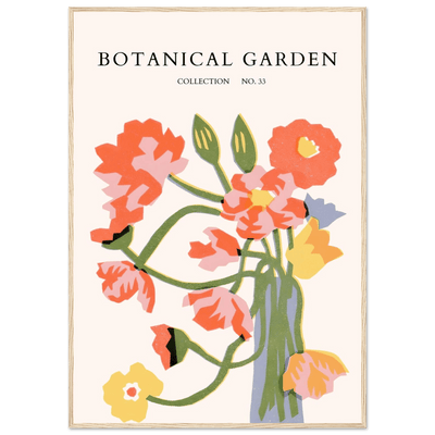 Botanical Garden Framed Poster - Abstract Floral Art Print | Warm Hues & Nature-Inspired Decor - Vibrantwalls