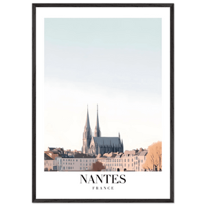 Nantes France Cathedral Framed Poster - Minimalist Travel Wall Art in Your Choice of Size & Frame - Vibrantwalls