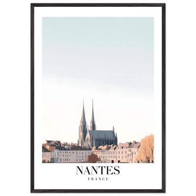 Nantes France Cathedral Framed Poster - Minimalist Travel Wall Art in Your Choice of Size & Frame - Vibrantwalls