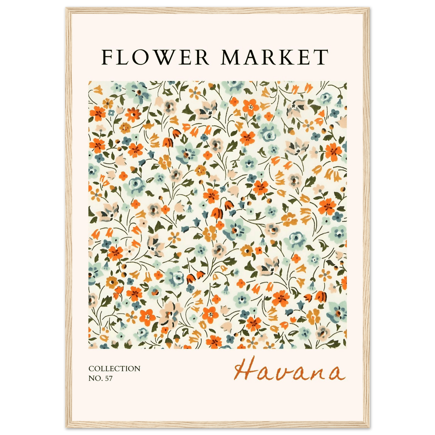 Flower Market 'Havana' Framed Poster – Vibrant Floral Art Print | Ready-to-Hang in Various Sizes & Frame Styles - Vibrantwalls