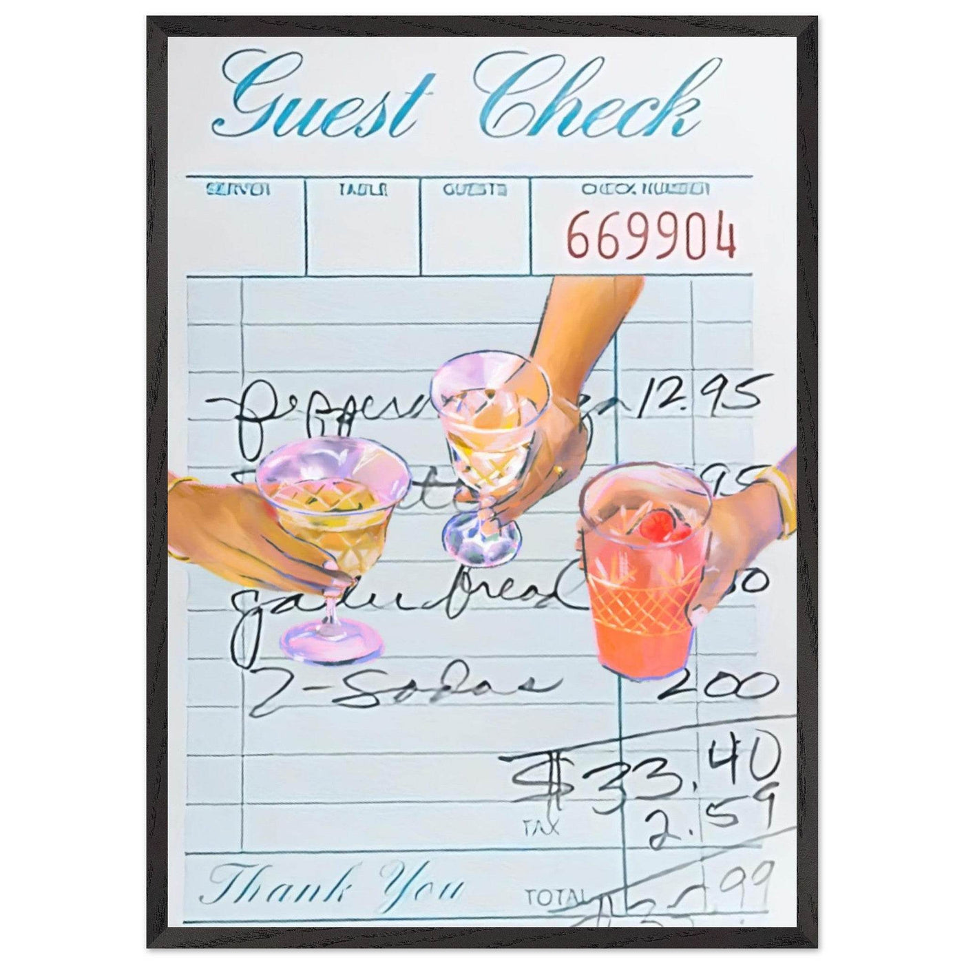 Guest Check Cocktail - Vibrantwalls