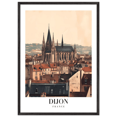 Dijon France Framed Poster – Vintage European Cityscape Wall Art with Wooden Frame - Vibrantwalls