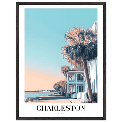 Charleston USA Framed Poster – Coastal Charm & Vintage Travel Art with Wooden Frame - Vibrantwalls