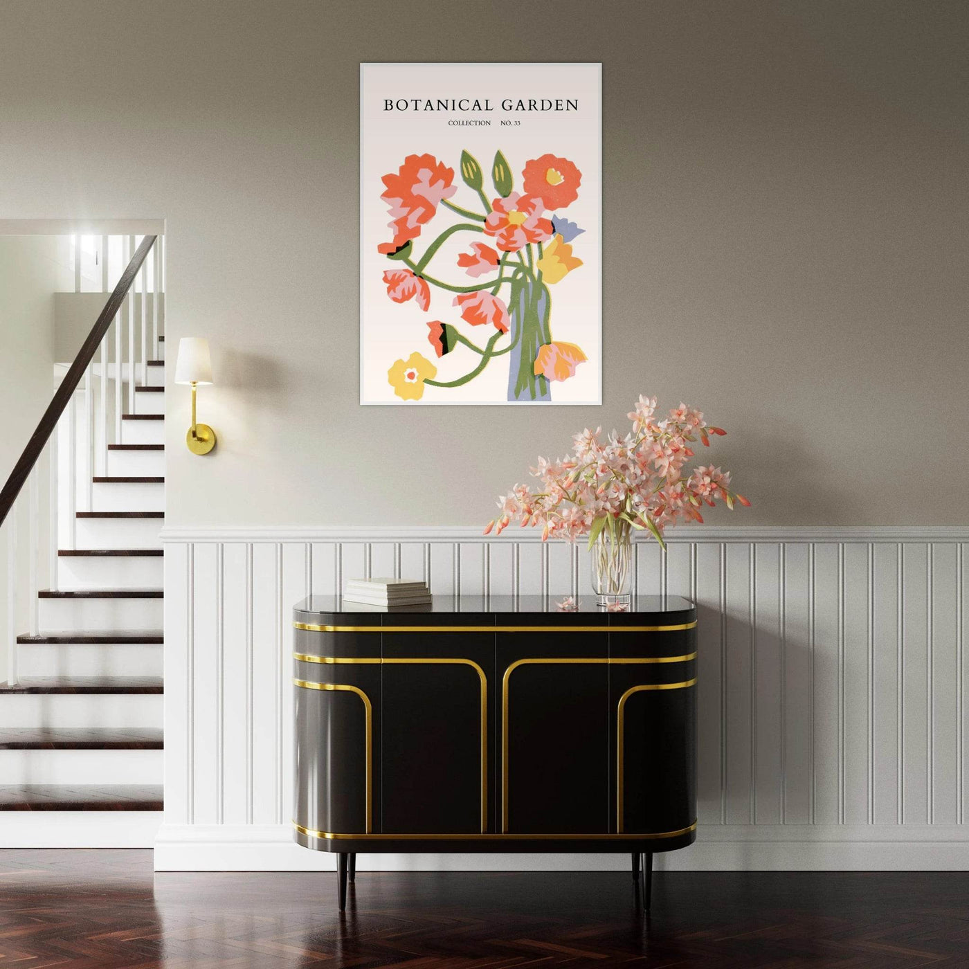 Botanical Garden Framed Poster - Abstract Floral Art Print | Warm Hues & Nature-Inspired Decor - Vibrantwalls