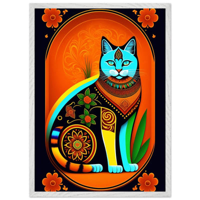 Boho Chic Cat Art - Vibrantwalls