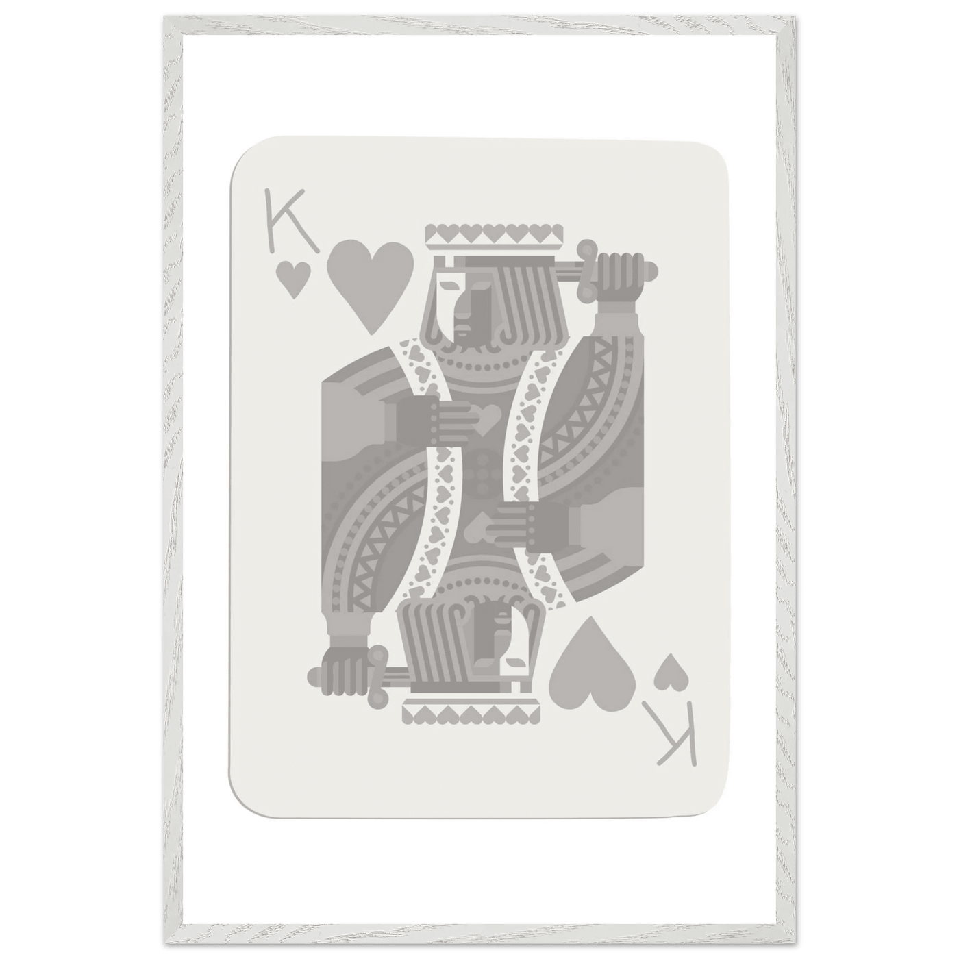 King of Hearts Poker Card Print - Modern Art Framed Poster, Eco-Friendly Wood Frame in Your Choice of Finish - Vibrantwalls