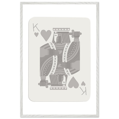 King of Hearts Poker Card Print - Modern Art Framed Poster, Eco-Friendly Wood Frame in Your Choice of Finish - Vibrantwalls