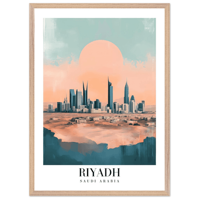 Riyadh Saudi Arabia Framed Poster – Modern Desert City Wall Art in Earthy Tones - Vibrantwalls