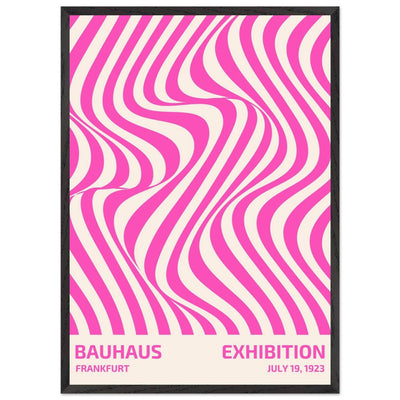Bauhaus Pink Stripe Abstract Art Print – Modern Minimalist Framed Poster in Multiple Sizes - Vibrantwalls