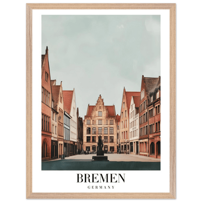 Bremen Germany Framed Poster – Vintage Cityscape Wall Art with Customizable Wooden Frame - Vibrantwalls