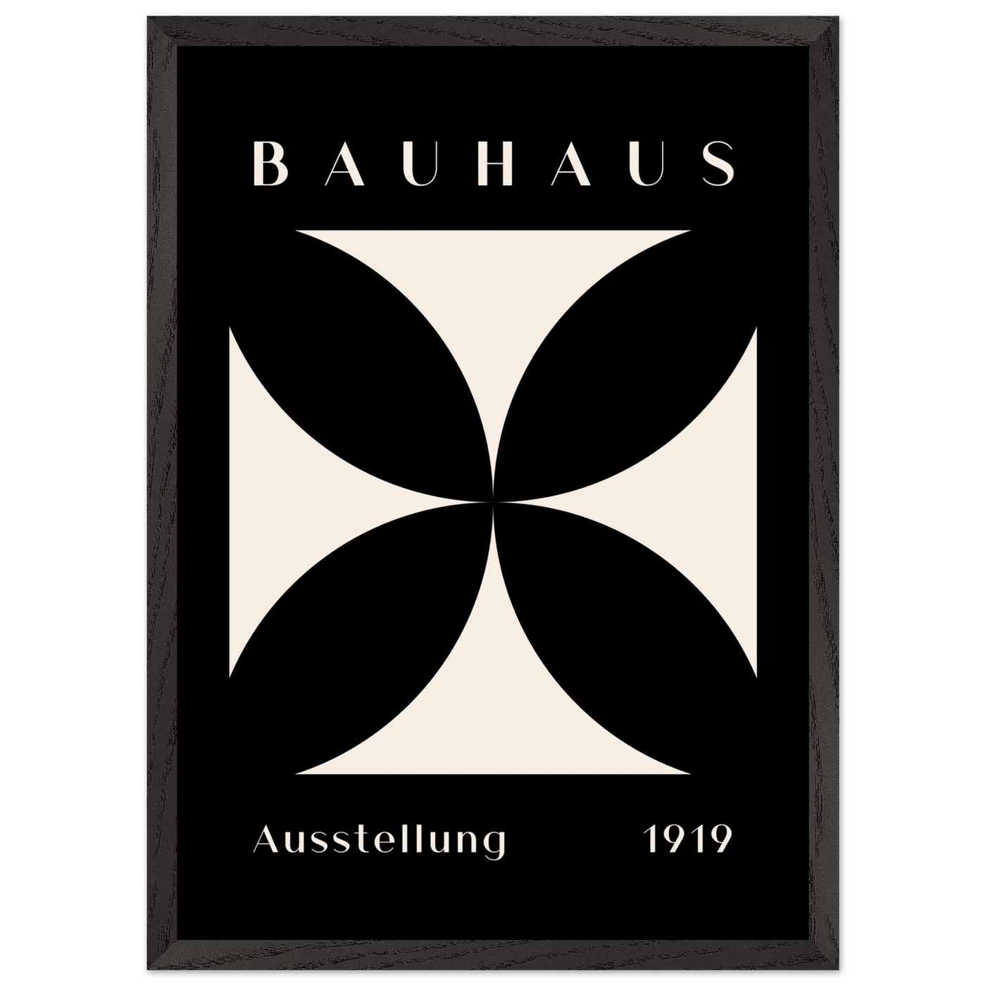 Bauhaus Ausstellung 1919 Black & Cream Minimalist - Vibrantwalls