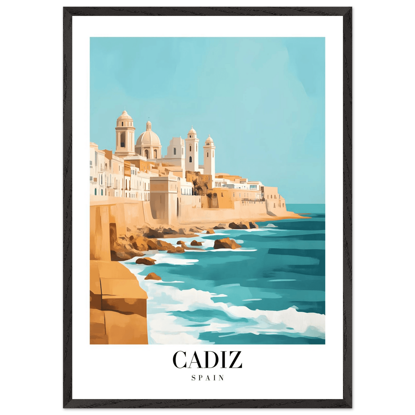Cadiz Spain Framed Poster – Coastal Charm & Vintage Travel Wall Art with Wooden Frame - Vibrantwalls