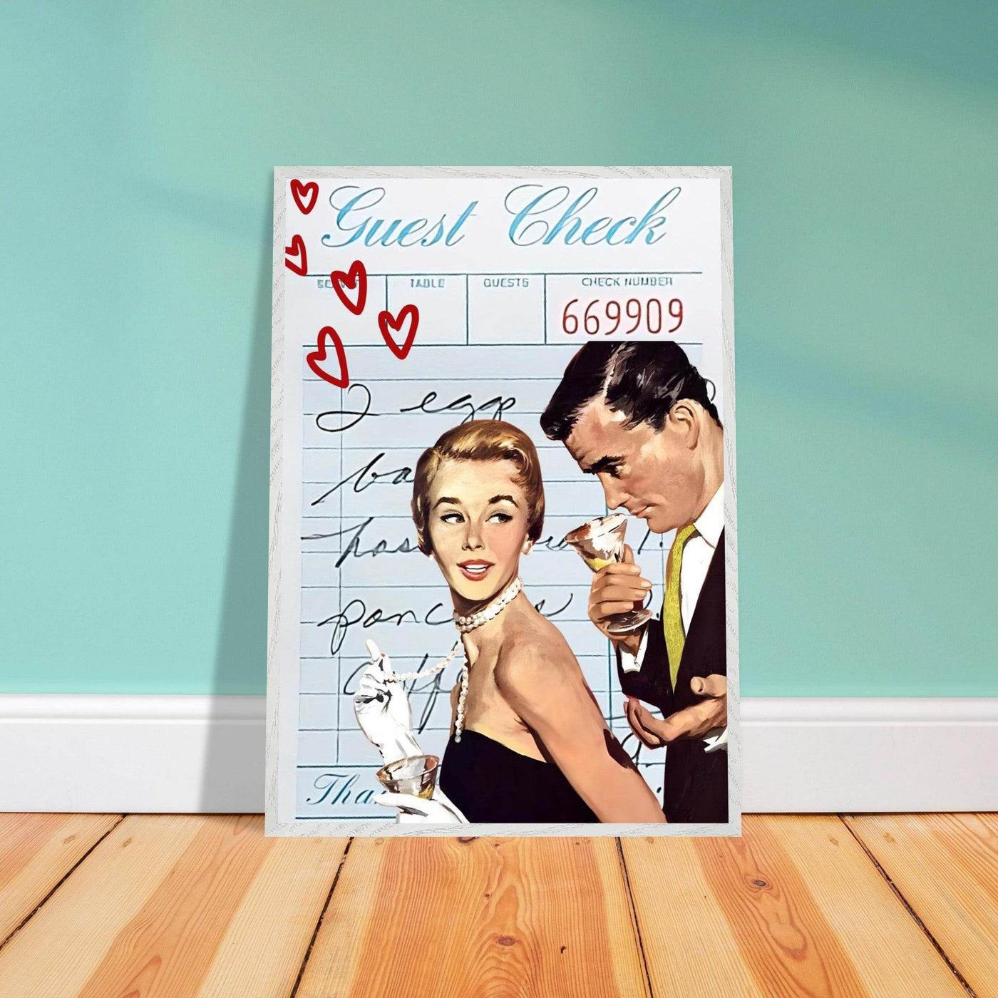 Retro Romance Cocktail Vintage Love Bar Art - Vibrantwalls