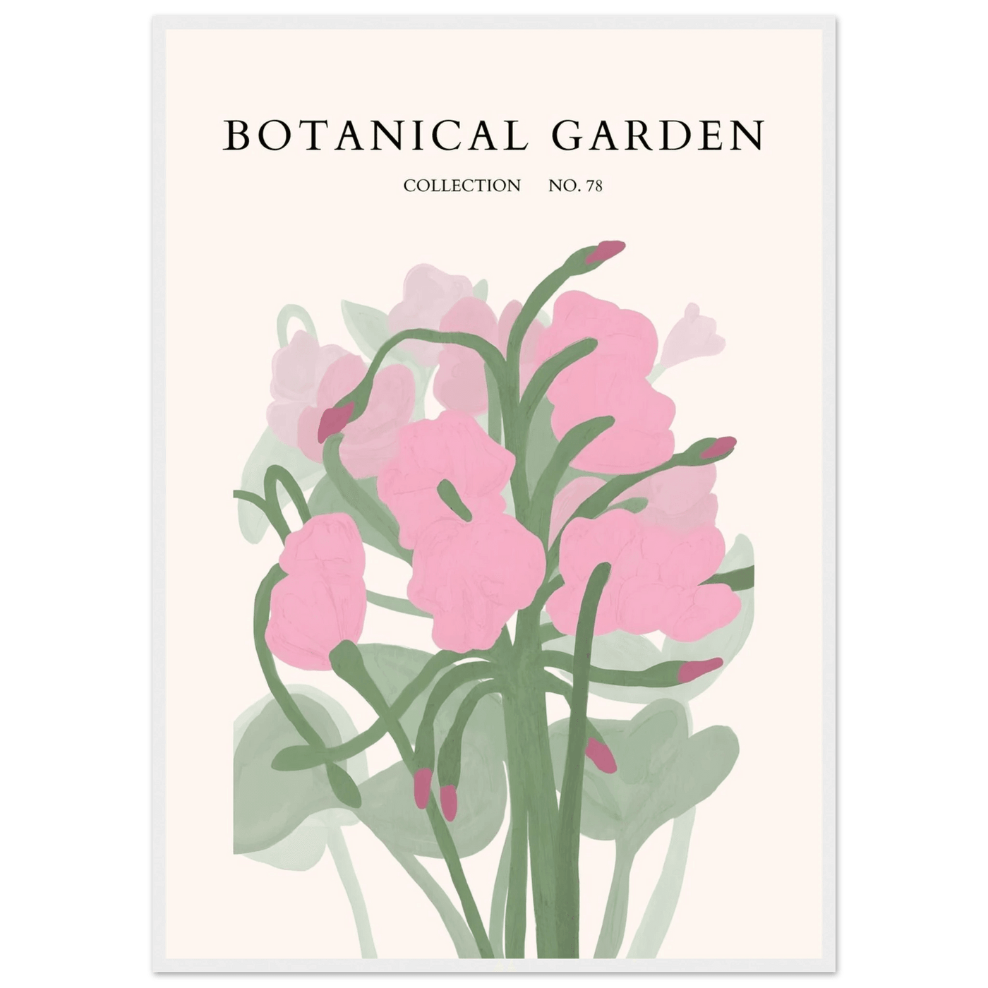 Botanical Garden Collection No. 78 Framed Poster – Blush Pink & Sage Green Floral Art Print | Ready-to-Hang - Vibrantwalls
