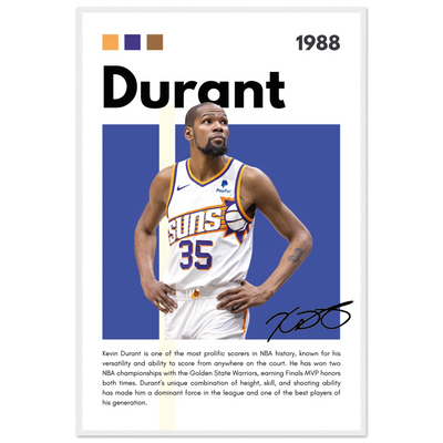 Kevin Durant Slim Reaper Suns Framed Poster 60x90 cm 24x36″ White frame Vibrantwalls
