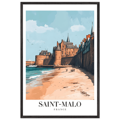 Saint-Malo France Framed Poster – Vintage Coastal Wall Art with Custom Wooden Frame - Vibrantwalls