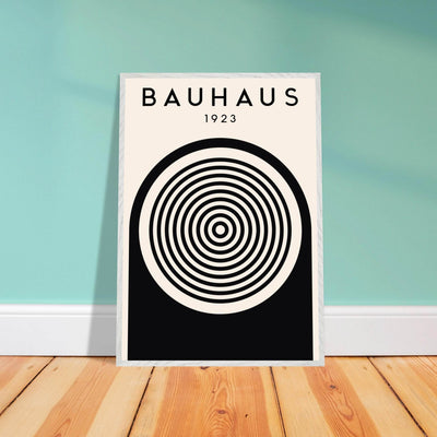 Bauhaus Black and White Art - Concentric Circle Design - Vibrantwalls