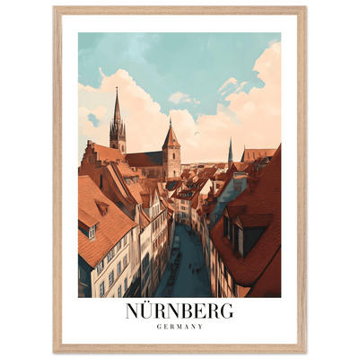 Nürnberg Germany Framed Poster – Vintage Travel Wall Art with Wooden Frame - Vibrantwalls