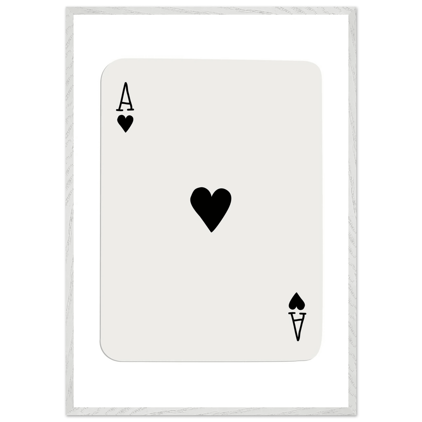 Ace of Hearts Poker Card Print - Elegant Framed Wall Art, Eco-Friendly Wood Frame & Multiple Sizes - Vibrantwalls