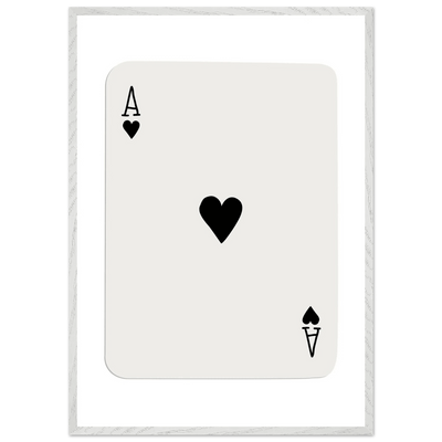 Ace of Hearts Poker Card Print - Elegant Framed Wall Art, Eco-Friendly Wood Frame & Multiple Sizes - Vibrantwalls