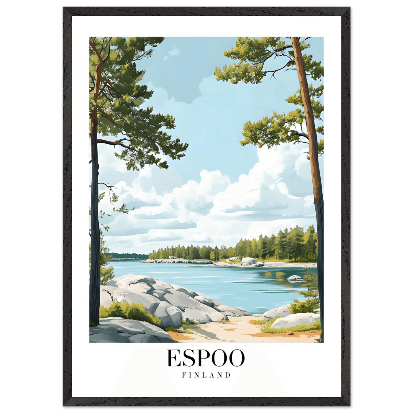 Espoo Finland Framed Poster – Serene Nordic Landscape Wall Art with Wooden Frame - Vibrantwalls