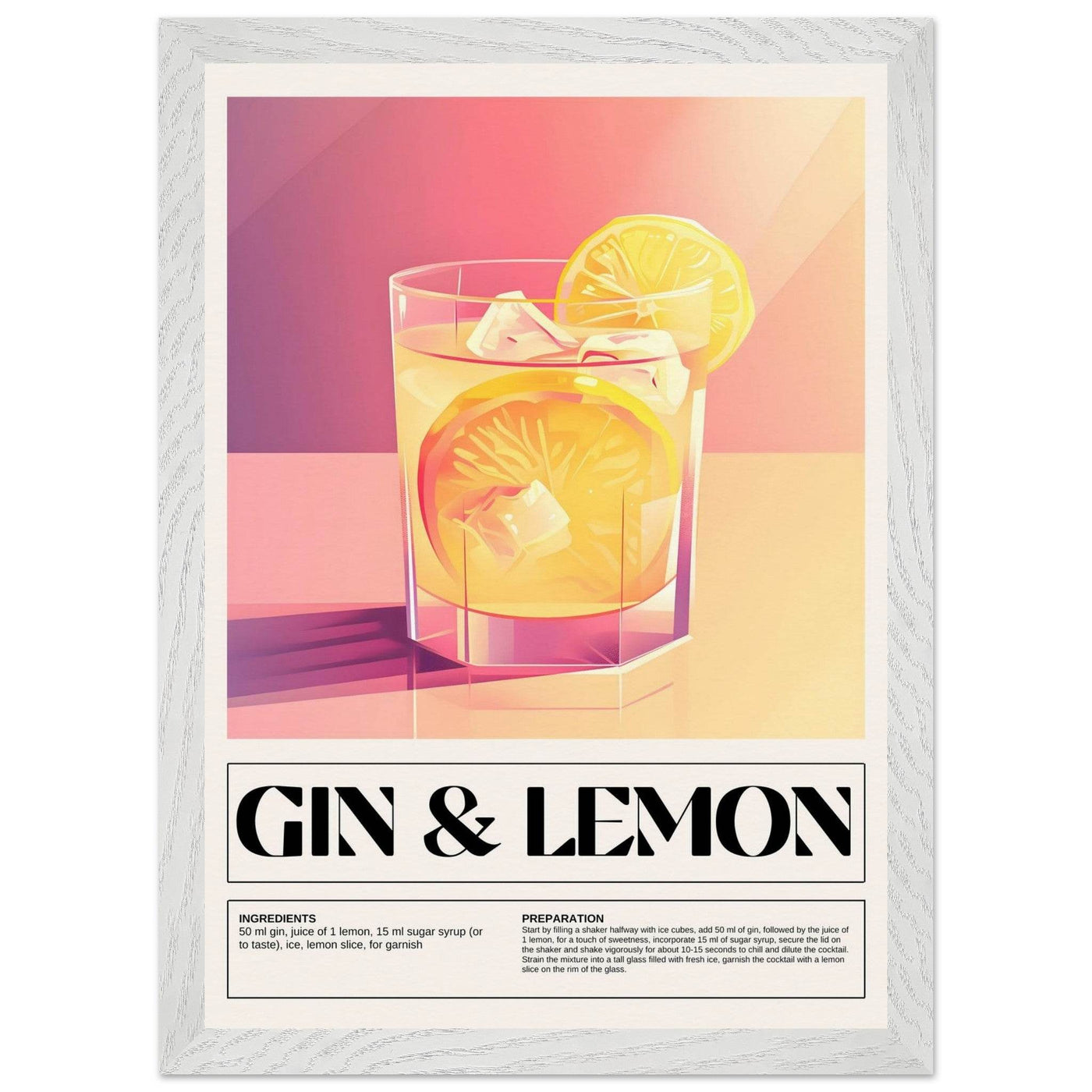 Gin & Lemon Print - Vibrantwalls