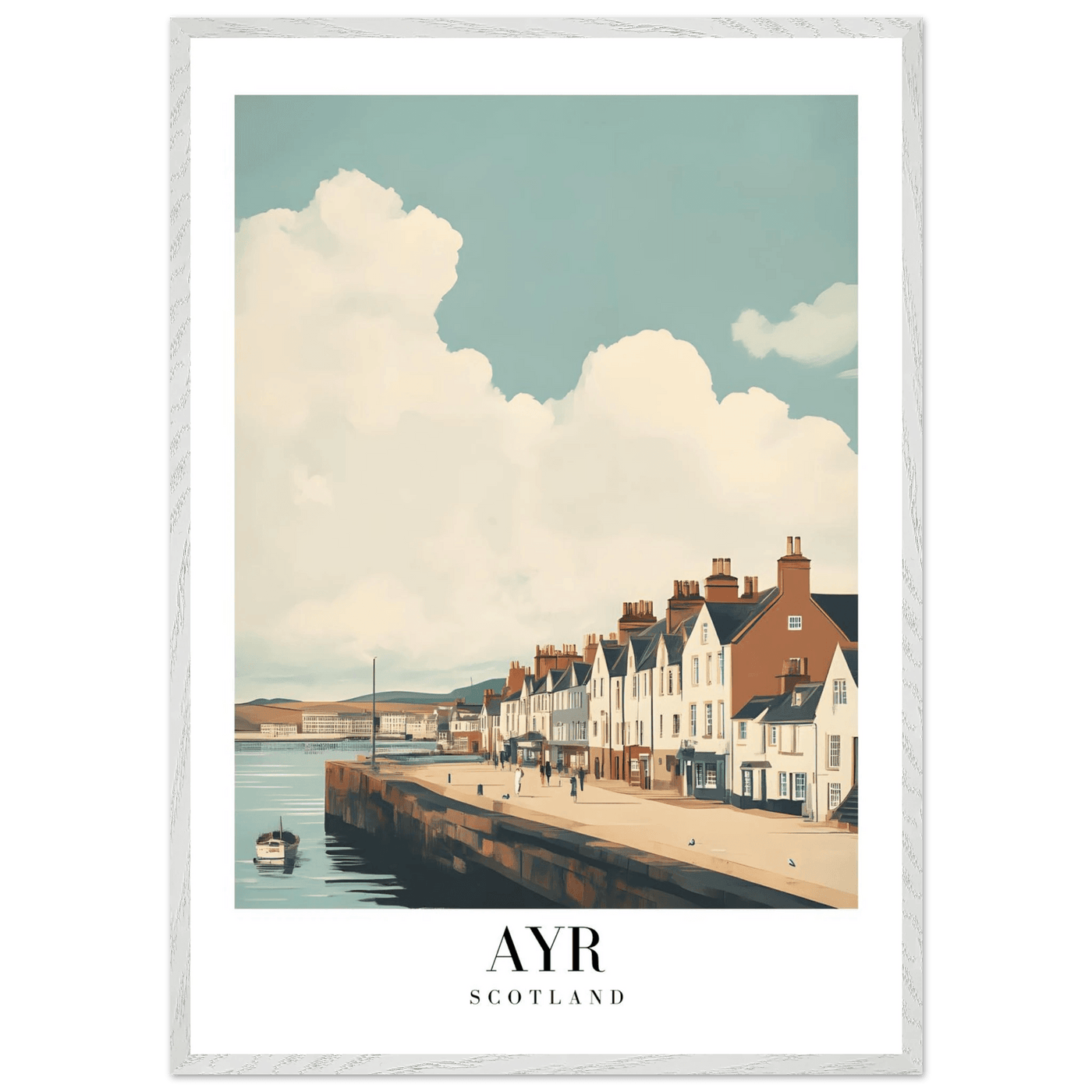 Ayr Scotland Framed Poster – Coastal Charm Wall Art with Custom Wooden Frame Options - Vibrantwalls
