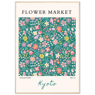 Kyoto Flower Market Framed Poster – Whimsical Floral Art Print for a Touch of Spring | Ready-to-Hang Decor - Vibrantwalls