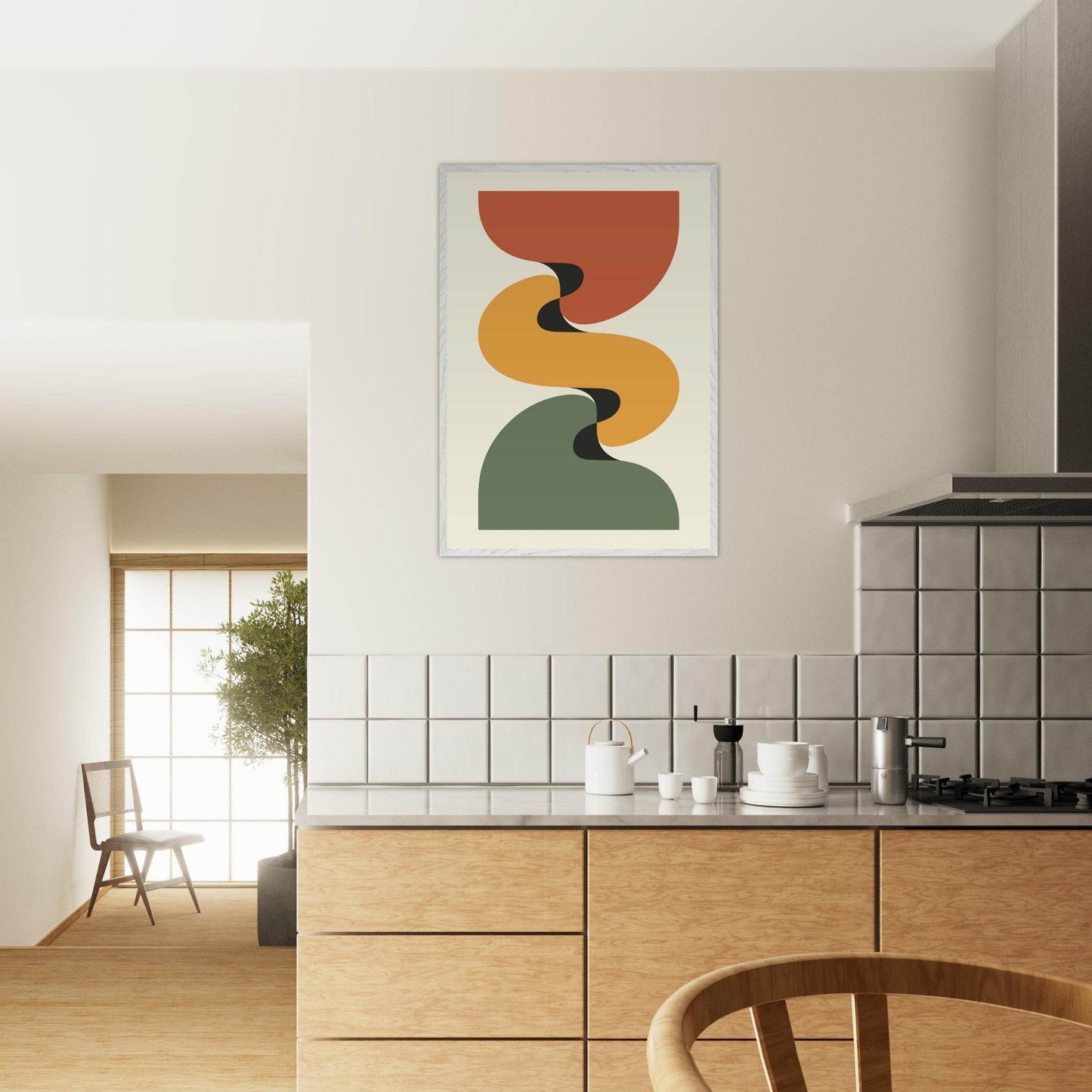 Desert Landscape Abstract Earthy Tones Wall Art - Vibrantwalls