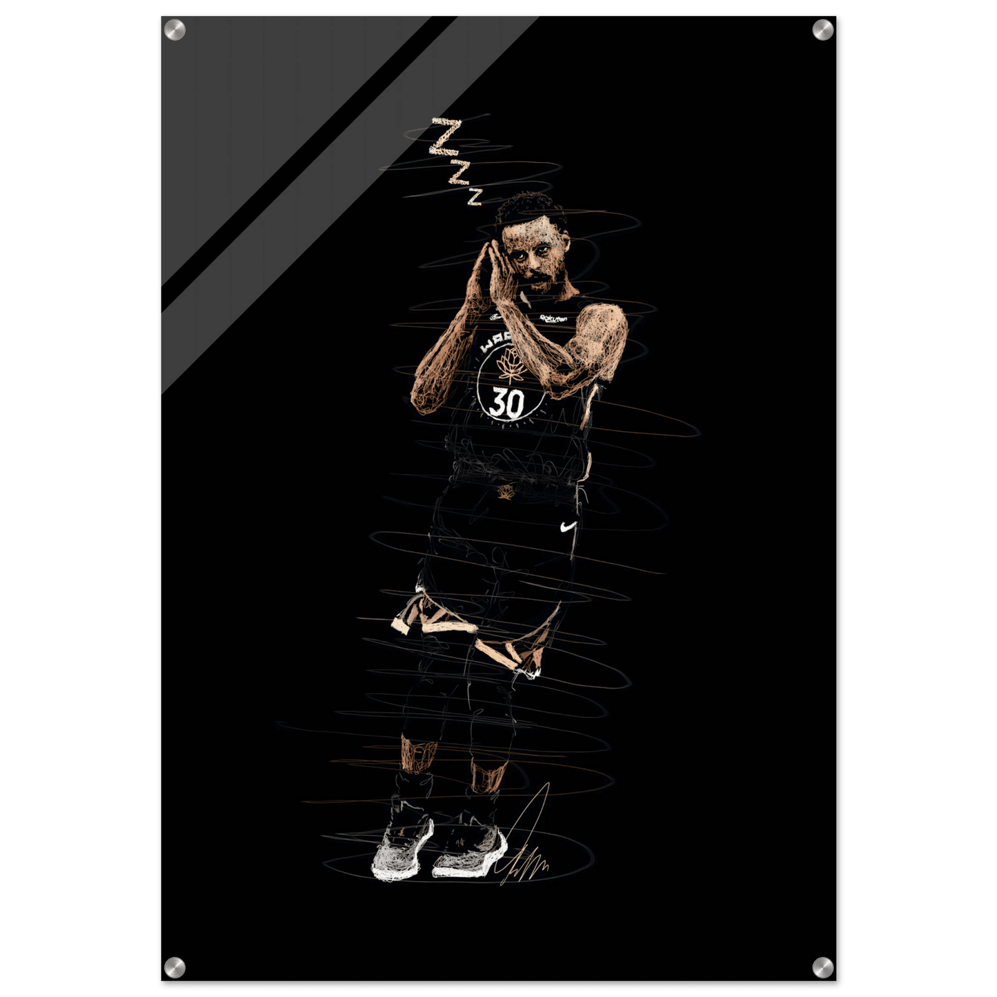Stephen Curry 'Night Night' Acrylic Print – Iconic, Modern & Durable NBA Art - Vibrantwalls