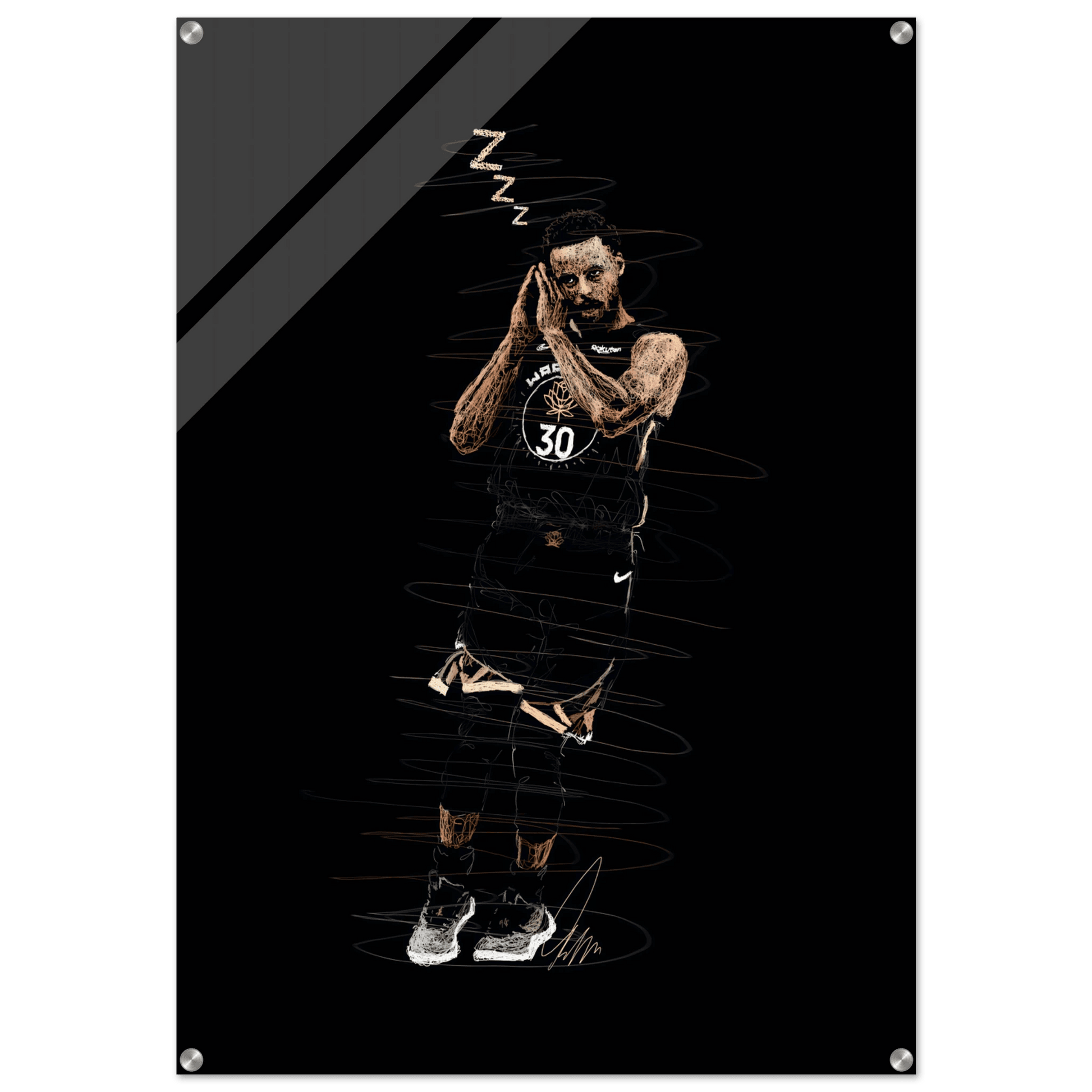 Stephen Curry 'Night Night' Acrylic Print – Iconic, Modern & Durable NBA Art - Vibrantwalls