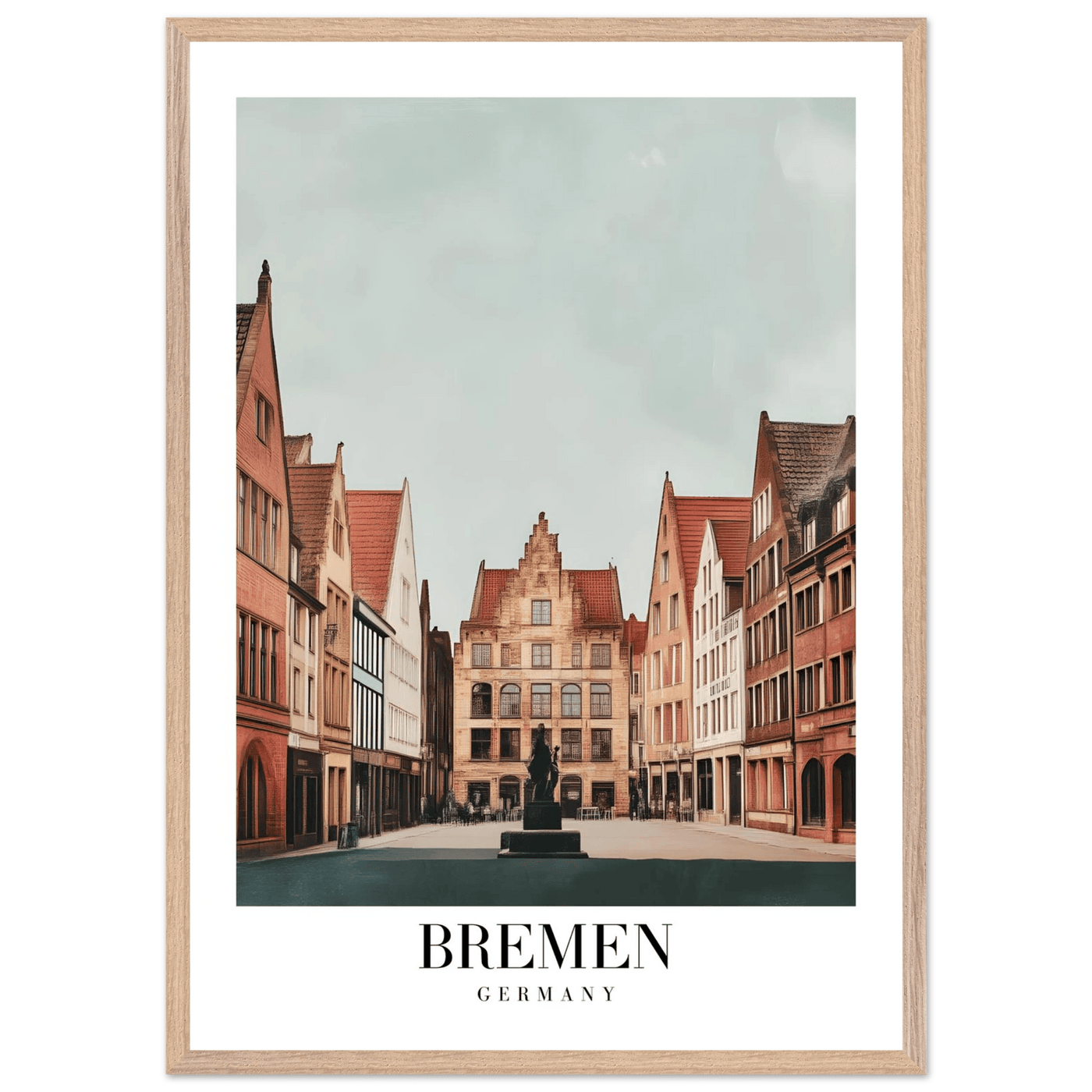 Bremen Germany Framed Poster – Vintage Cityscape Wall Art with Customizable Wooden Frame - Vibrantwalls