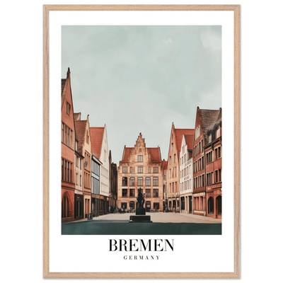 Bremen Germany Framed Poster – Vintage Cityscape Wall Art with Customizable Wooden Frame - Vibrantwalls