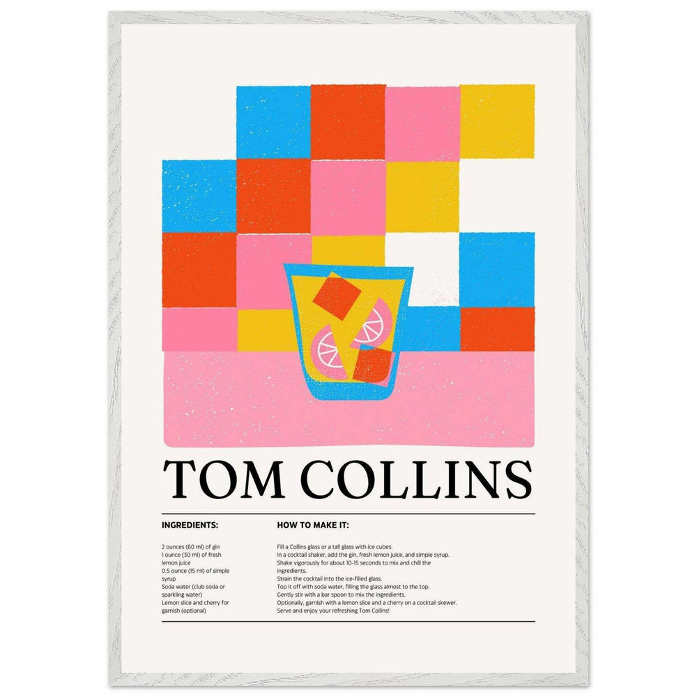 Tom Collins Cocktail Recipe Wall Art - Vibrantwalls