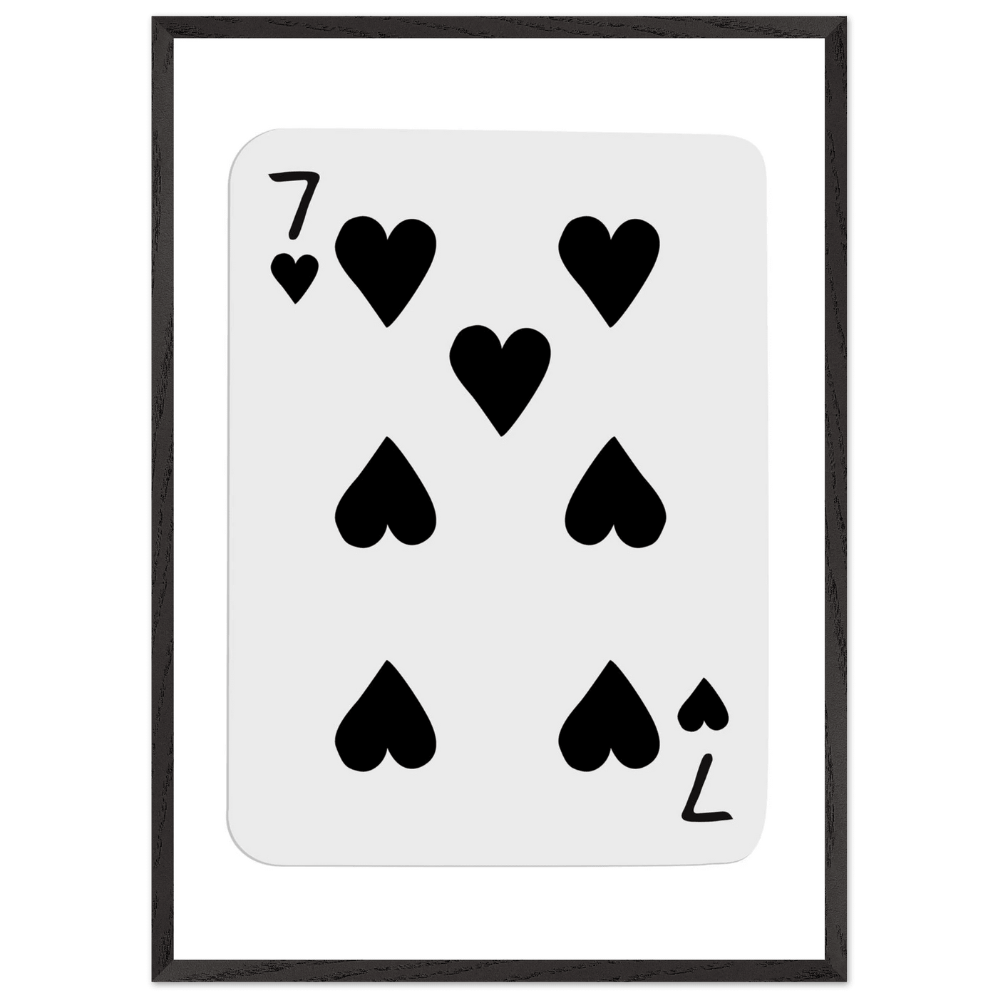 Seven of Spades Poker Card Print - Mounted & Framed Wall Art, Eco-Friendly Wood Frame in Multiple Finishes - Vibrantwalls