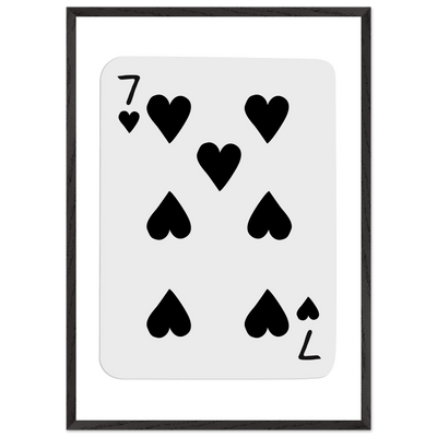 Seven of Spades Poker Card Print - Mounted & Framed Wall Art, Eco-Friendly Wood Frame in Multiple Finishes - Vibrantwalls