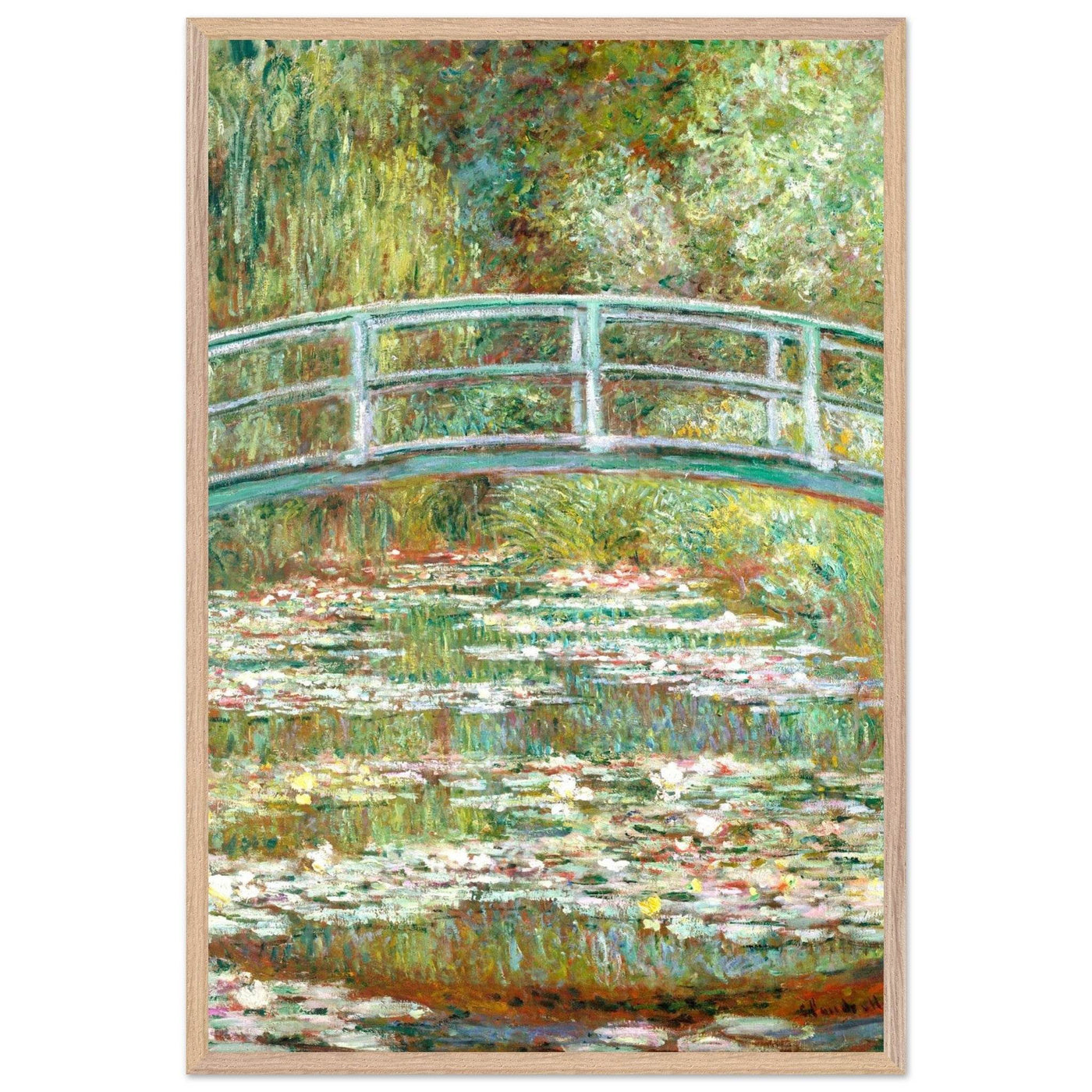 Bridge Over a Pond Art Print - Water Lilies Decorative Artwork for Your Space - Vibrantwalls