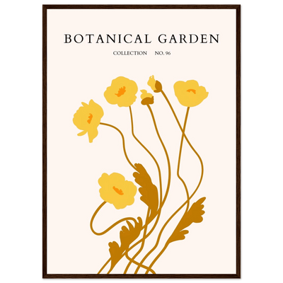 Botanical Garden Framed Art Print – Golden Poppies Abstract Wall Decor | Ready-to-Hang Nature Collection - Vibrantwalls