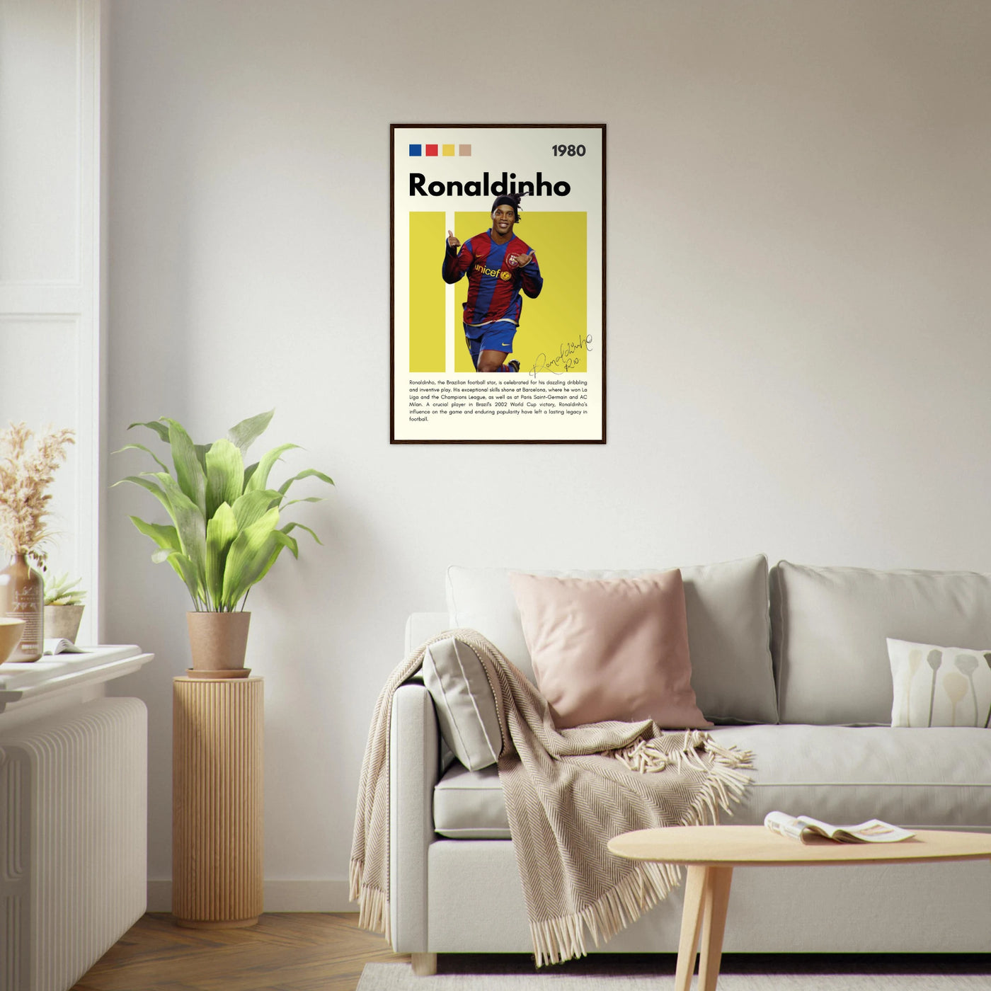 Ronaldinho Barcelona Football Legend Framed Brazil Poster Vibrantwalls