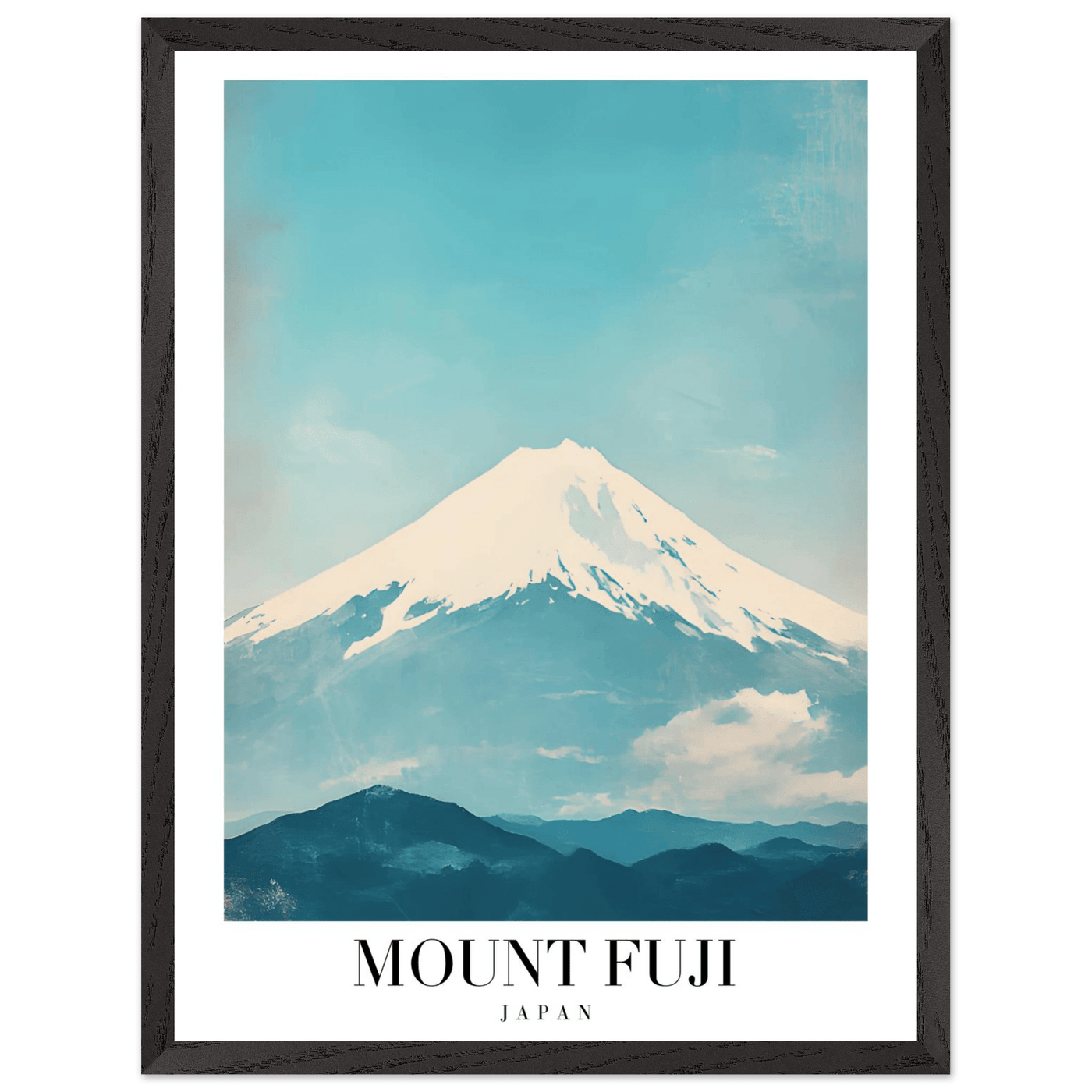 Mount Fuji Japan Framed Poster – Serene Vintage Travel Wall Art with Wooden Frame - Vibrantwalls
