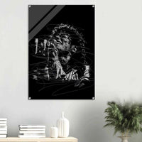 Michael Jackson Acrylic Print - Abstract Black & White Sketch Modern Wall Art in Multiple Sizes - Vibrantwalls